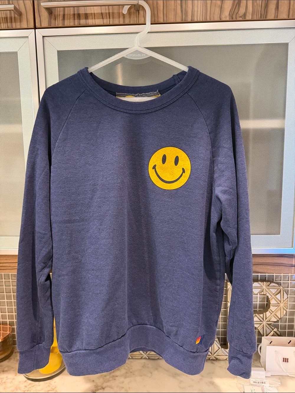 Aviator Nation Smiley 2 Relaxed Sweatshirt, M
